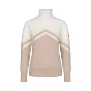 Beige Woolmix Rollerneck med Frontglidelås