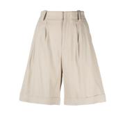 Beige Casual Bermuda Shorts