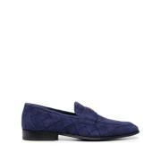 Blå Semsket Casual Loafers