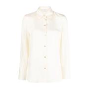 Elegant Beige Silke Viskose Bluse