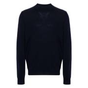 Blå Merino Turtle Neck Sweater