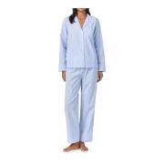 Blå Ralph Lauren Sleep Blåstripet Lrl Notch Collar Long Pant Pj Set Na...