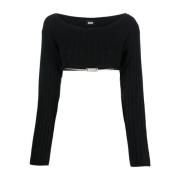 Svart Bling Crop Sweater