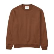 Avslappet passform crewneck sweatshirt med preget side logo print