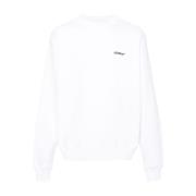 Hvit Svart Logo Bak Sweatshirt