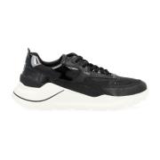 Sort Skinn og Nylon Sneaker Fuga Natural