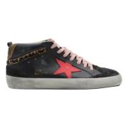 Svart Rød Mid Star Sneakers