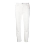 Hvit Straight Jeans Casual Stil