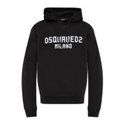 Sweatshirt med logo og fløyel finish