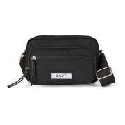 Svart Crossbody Veske med Flere Lommer