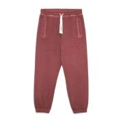 Røde bomulls sweatpants med brodert logo