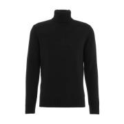 Sort turtleneck genser for menn