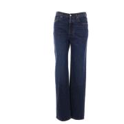 Blå Straight Leg Jeans