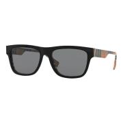 B Logo Sunglasses Black/Grey Check