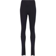 Sort Zip Leggings Avslappet Stil