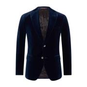 Blå Fløyel Blazer Regular Fit