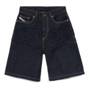 Blå Denim Knelang Shorts