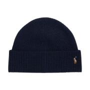 Blå Polo Ralph Lauren Signature Pony Wool-Blend Beanie Lue