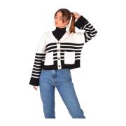 Stripete Mariner Cardigan med V-hals