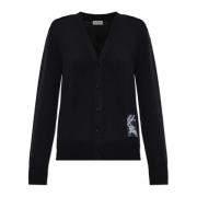 Ull cardigan med logo lapp