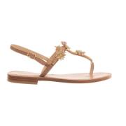 Blush Semsket Sandal med Krystaller