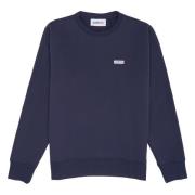 Bomull Crewneck Sweatshirt med Logo Emblem