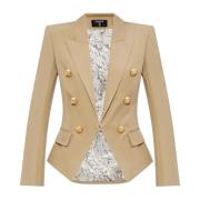 Bomull blazer med dekorative knapper