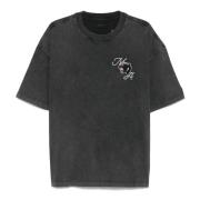 Brodert Crew Neck T-skjorte Svart