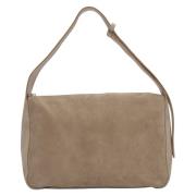 Kvinner Sand Beige Messenger Bag laget av Premium Italiensk Lær