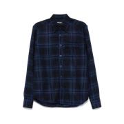 Navy Blue Plaid Shirt