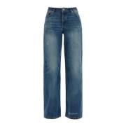 Indigo Straight Leg Ankellange Jeans