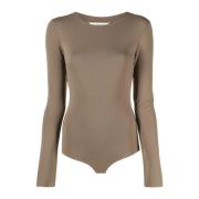 Beige Bodysuit Elegant Chic Mote Stil