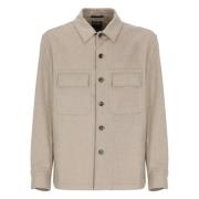 Beige Cashmere Overshirt med Krage