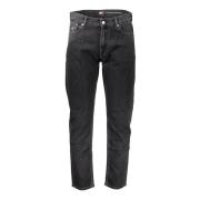 Svart Denim Jeans Regular Tapered