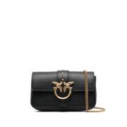 Svart skinn crossbody veske