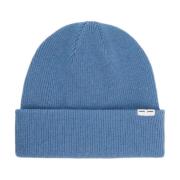 Ribbestrikket Beanie Lue Coronet Blue