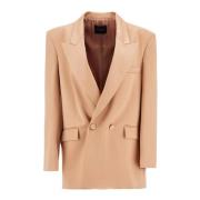 Satin Dobbeltspent Blazer med Peak Revers