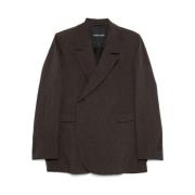 Auburn Brown Blazer med Off-Center Knapp