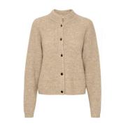 Beige Kort Cardigan Warm Sand Melange