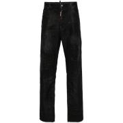 Svart Coated Denim Jeans