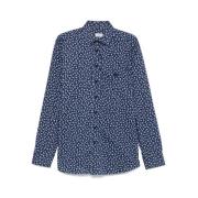 Navy Blue Buttoned Shirt Pegaso Motif