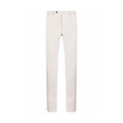 Beige Stretch-Bomull Straight Chinos