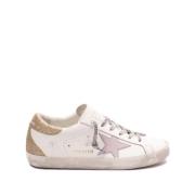 Hvite Sneakers med Distressed Finish