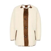 Faux Shearling Polstret Frakk