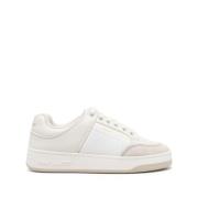 Hvite lave skinn sneakers