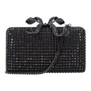 Svart Crystal Box Clutch Håndveske