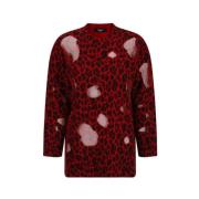 Leopardmønstret Ull Pullover Genser