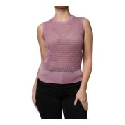 Rosa Mesh Ermeløs Tank Top