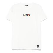 Brodert Crew Neck T-skjorte Hvit