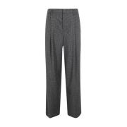 Microcheck Wide Leg Trousers